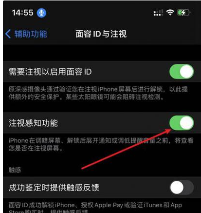 南宁苹果14维修网点分享iPhone14注视感知功能有什么用 